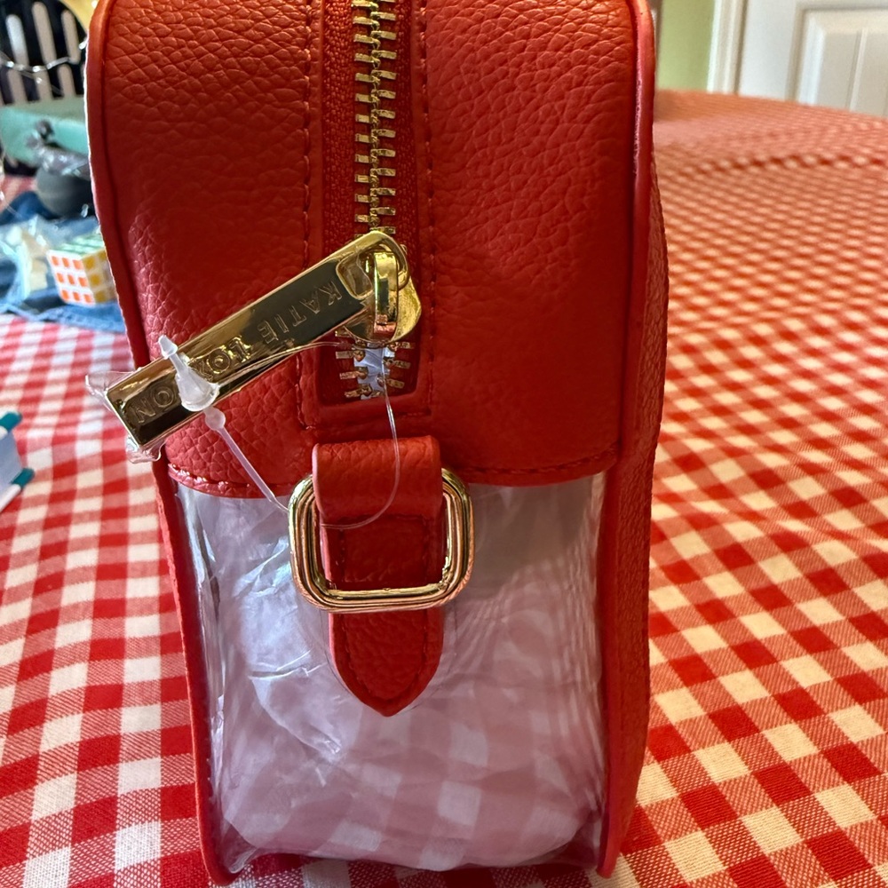 Katie Loxton Deep Orange Transparent Stadium Bag - Picture 3 of 7